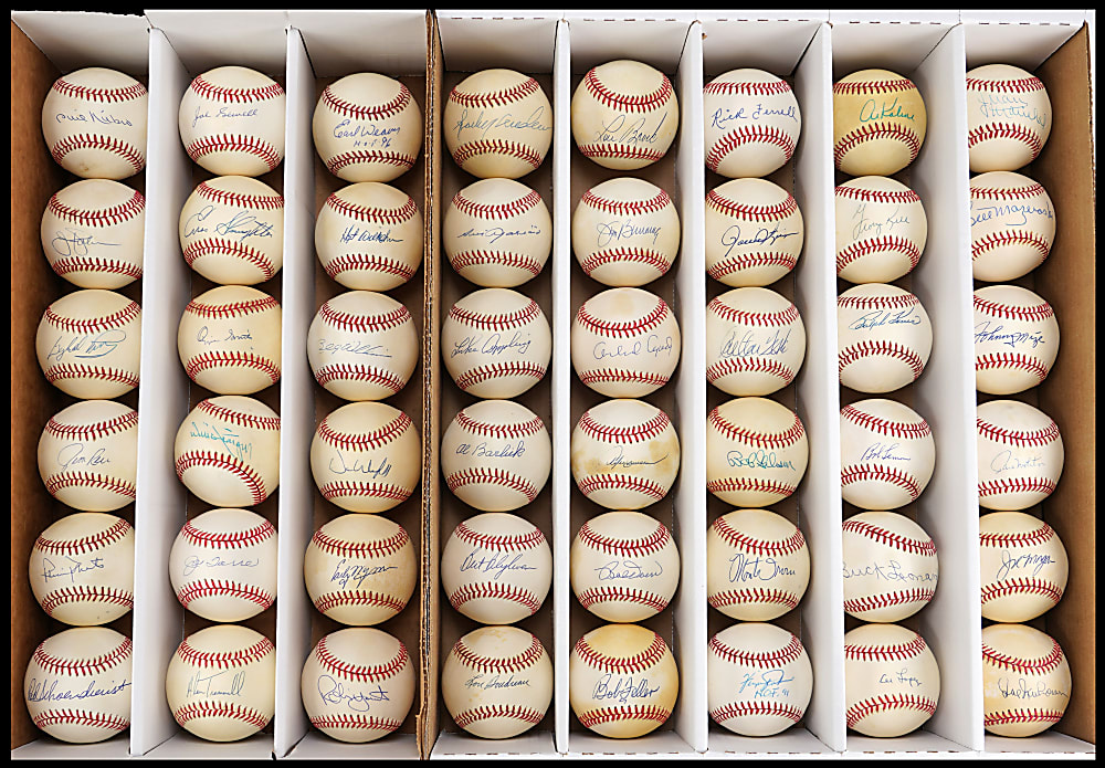 Hall of Famer Single-Signed Baseball Collection (78) – Loaded with Aaron, Mays, Puckett, Gwynn, Hunter & Gehringer