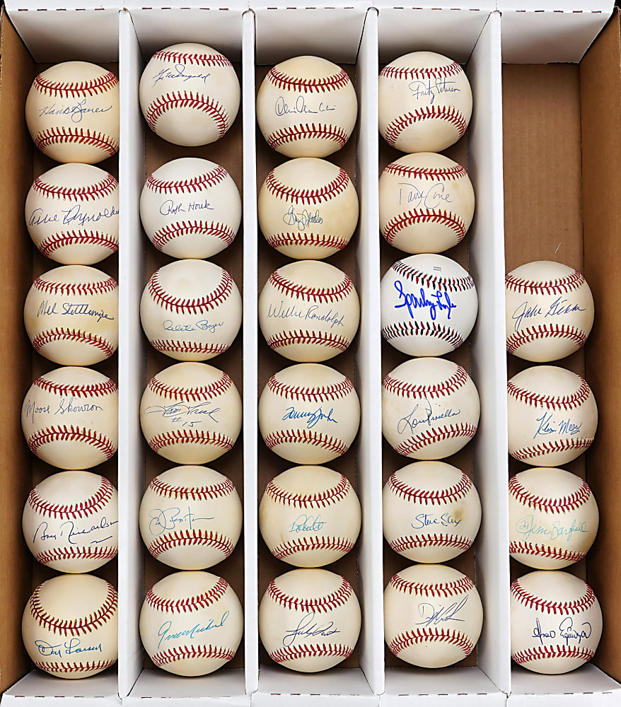 New York Yankees Single-Signed Baseballs (38) Billy Martin, Bobby Murcer & (5) Hall of Famers