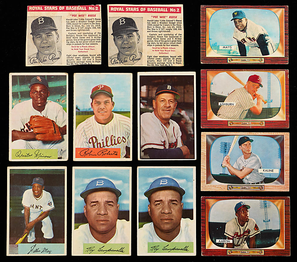 1950-1955 Bowman/Royal Desserts Collection (63) with (2) Willie Mays & Hank Aaron