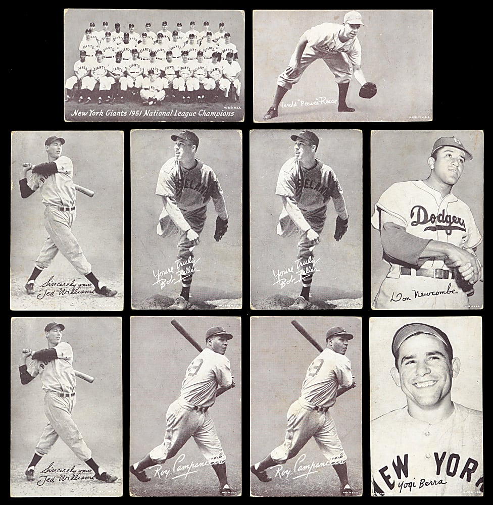 1939-1966 Exhibits Collection (64) with (23) Hall of Famers Including (2) Ted Williams