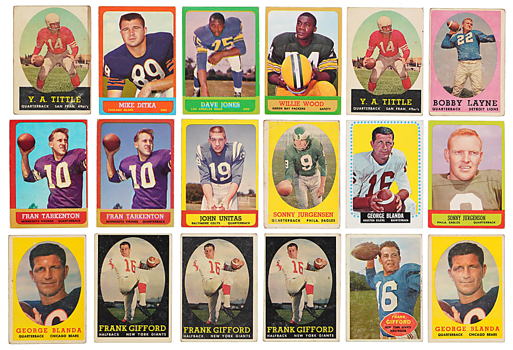 1955-1965 Topps Football Shoebox Collection (641) with 100+ Hall of Famers Including Brown, Thorpe & Unitas