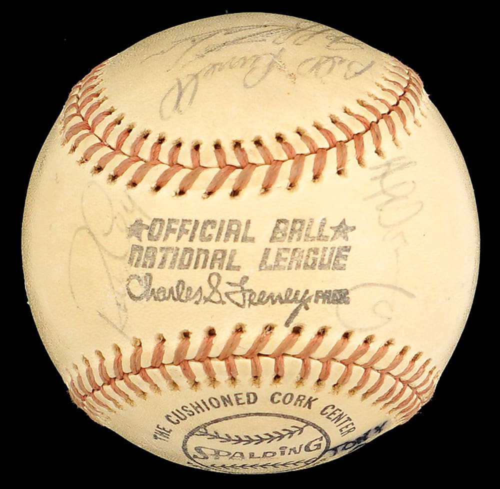 1974 Los Angeles Dodgers National League Champions Team-Signed Baseball (16) with Rare Walter O'Malley Sweet Spot