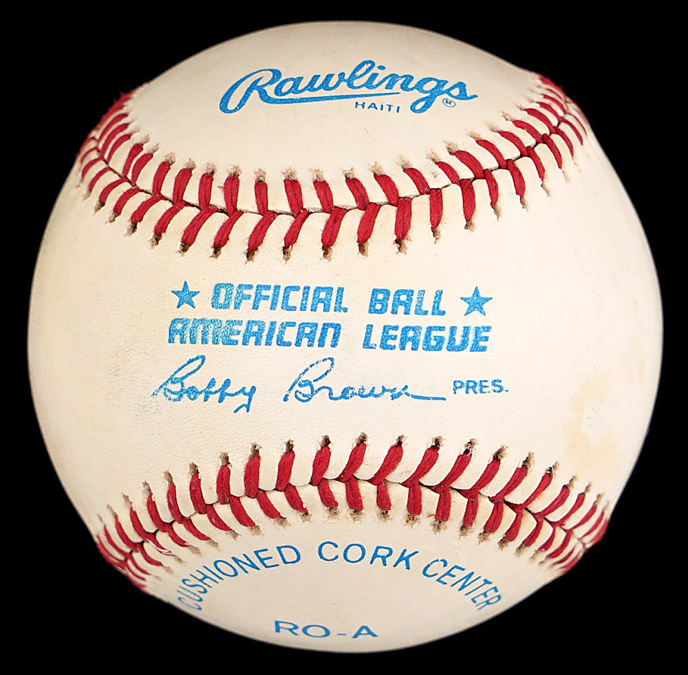 Mickey Mantle Single-Signed OAL/Brown Baseball with "HOF '74" Inscription - Full JSA LOA