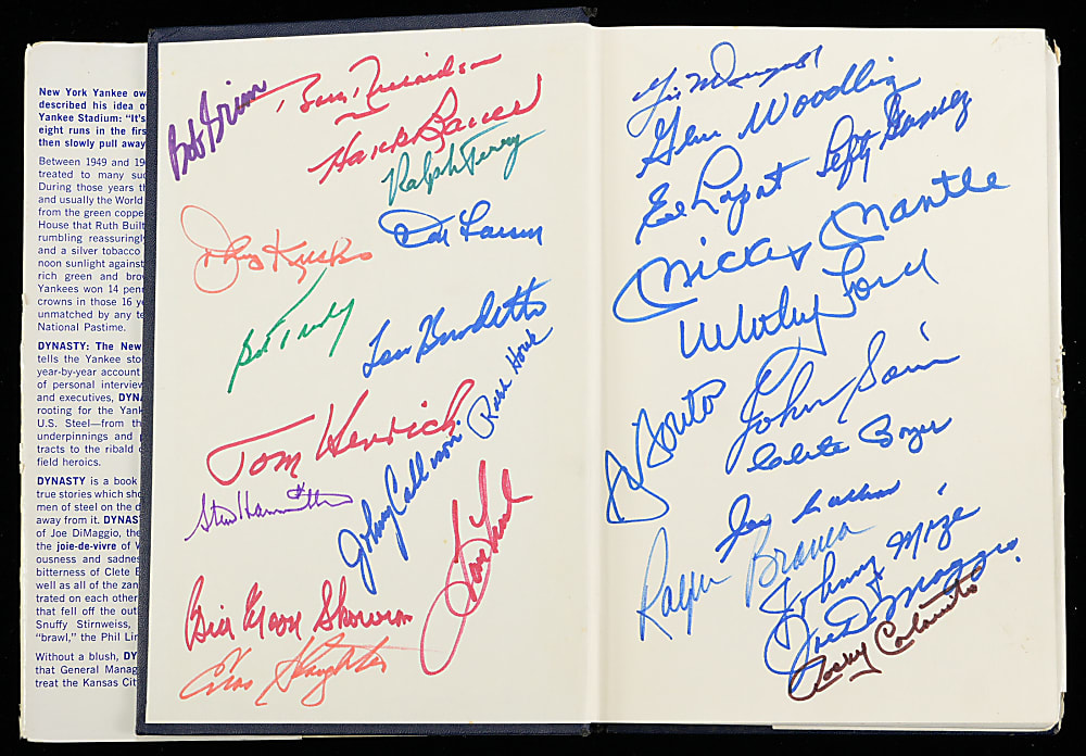 1975 Multi-Signed "Dynasty: The New York Yankees 1949-1964" Hardback Book with 63 Signatures Including Mickey Mantle & Joe DiMaggio - Full JSA LOA