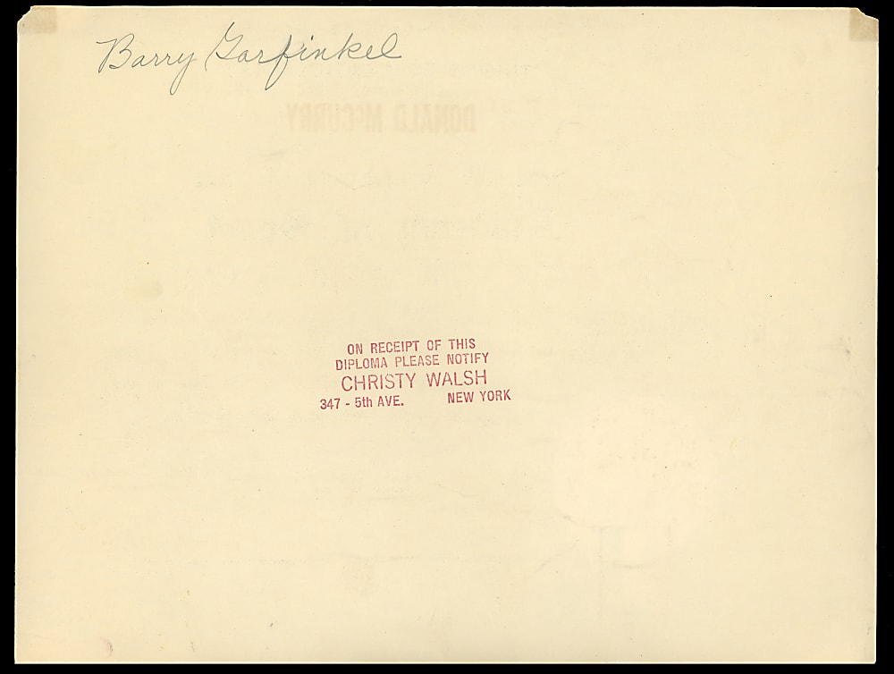1940 Babe Ruth Boldly Signed New York World's Fair Academy of Sport Student Card with Accompanying Christy Walsh Signed Certificate - Full JSA LOA