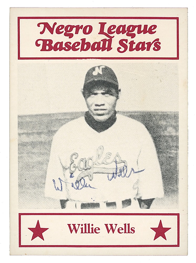 1984 Willie Wells Signed Negro League Baseball Stars Card - Full JSA LOA