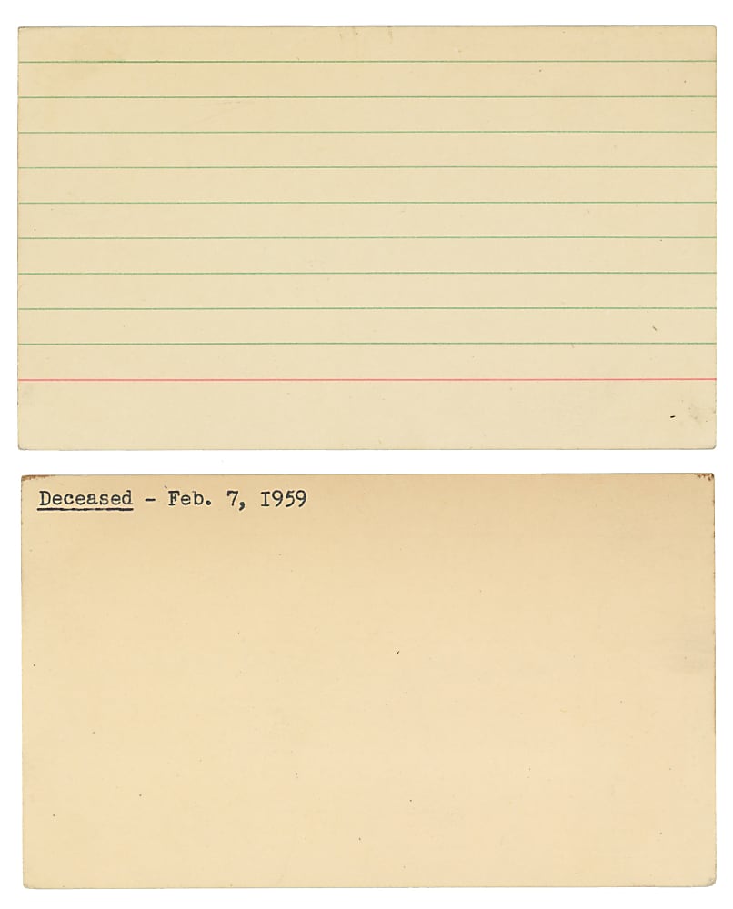 Nap Lajoie and Tris Speaker Signed Index Card Pair - Both Full JSA LOA