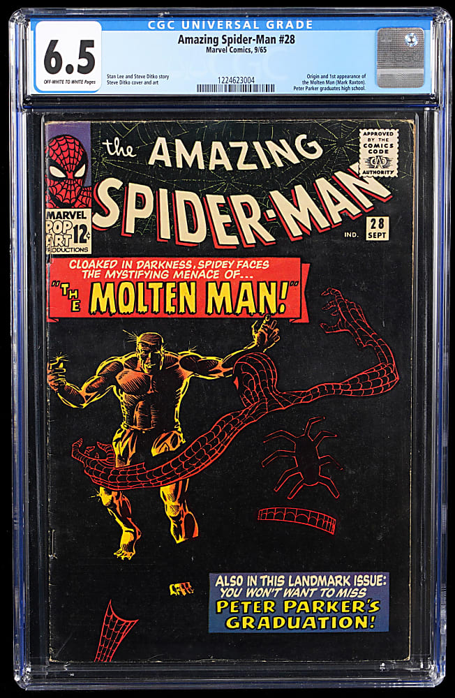 1965 Marvel Amazing Spider-Man #28 First Molten Man - CGC 6.5