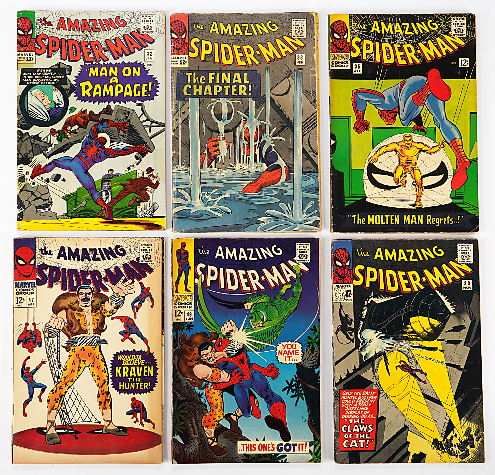 1965-1967 Marvel Amazing Spider-Man #30-49 Near-Complete Run (18/20) with #31 First Gwen Stacy & #41 First Rhino