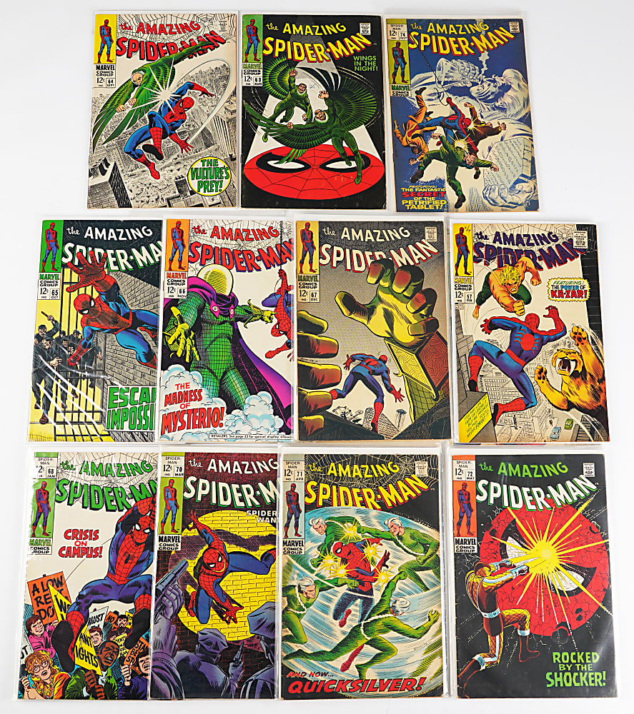 1960s Marvel Amazing Spider-Man #51-74 Near-Complete Run (23/24) - All 12-Cent Covers