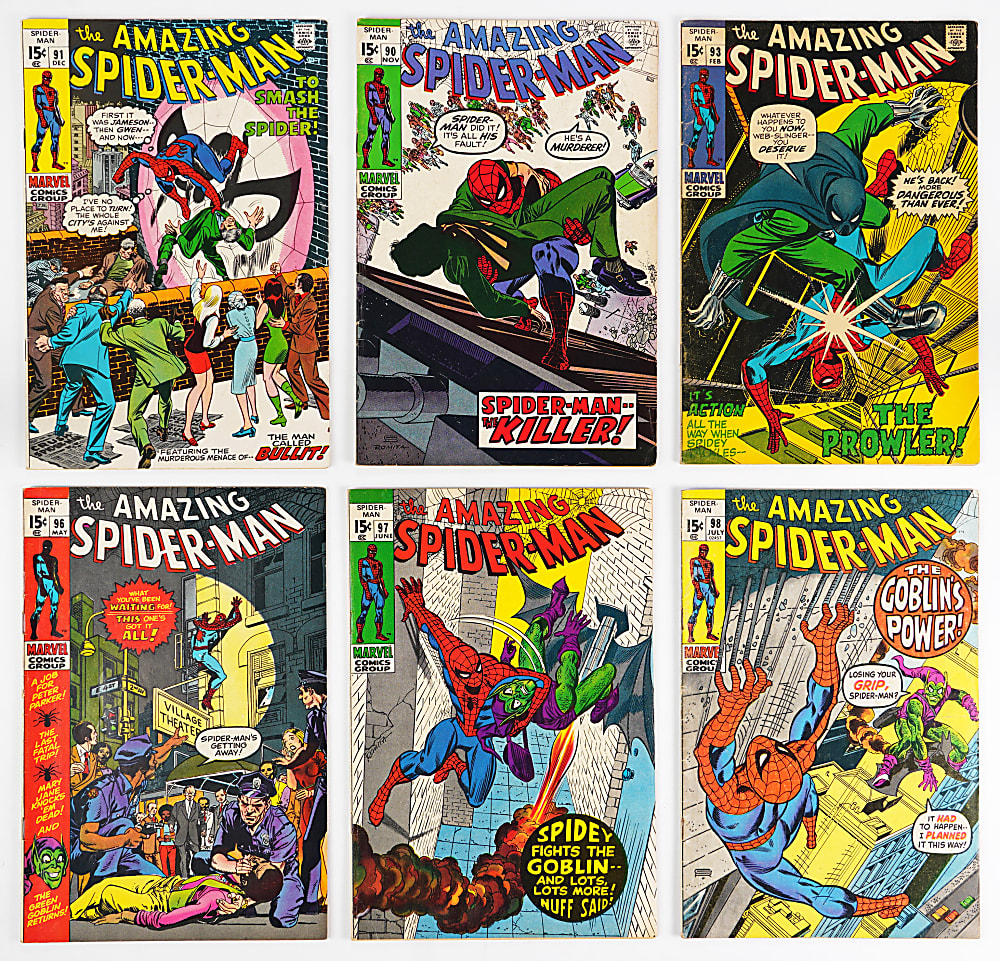 1969-1970 Marvel Amazing Spider-Man #90-99 Complete Run (10) with #96-98 Drug Issues