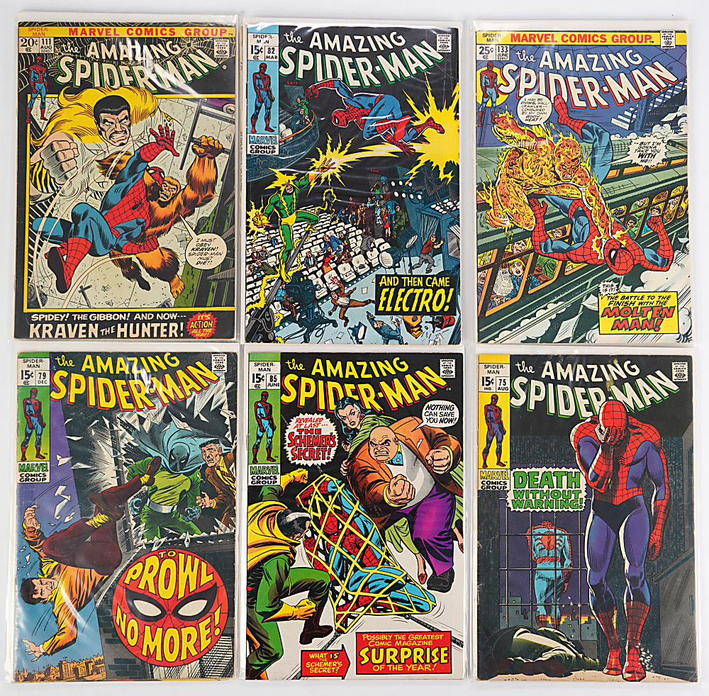 1969-1979 Marvel Amazing Spider-Man Comics (35) with #100 Anniversary Issue & CGC Graded #122 Death of Green Goblin 3.0