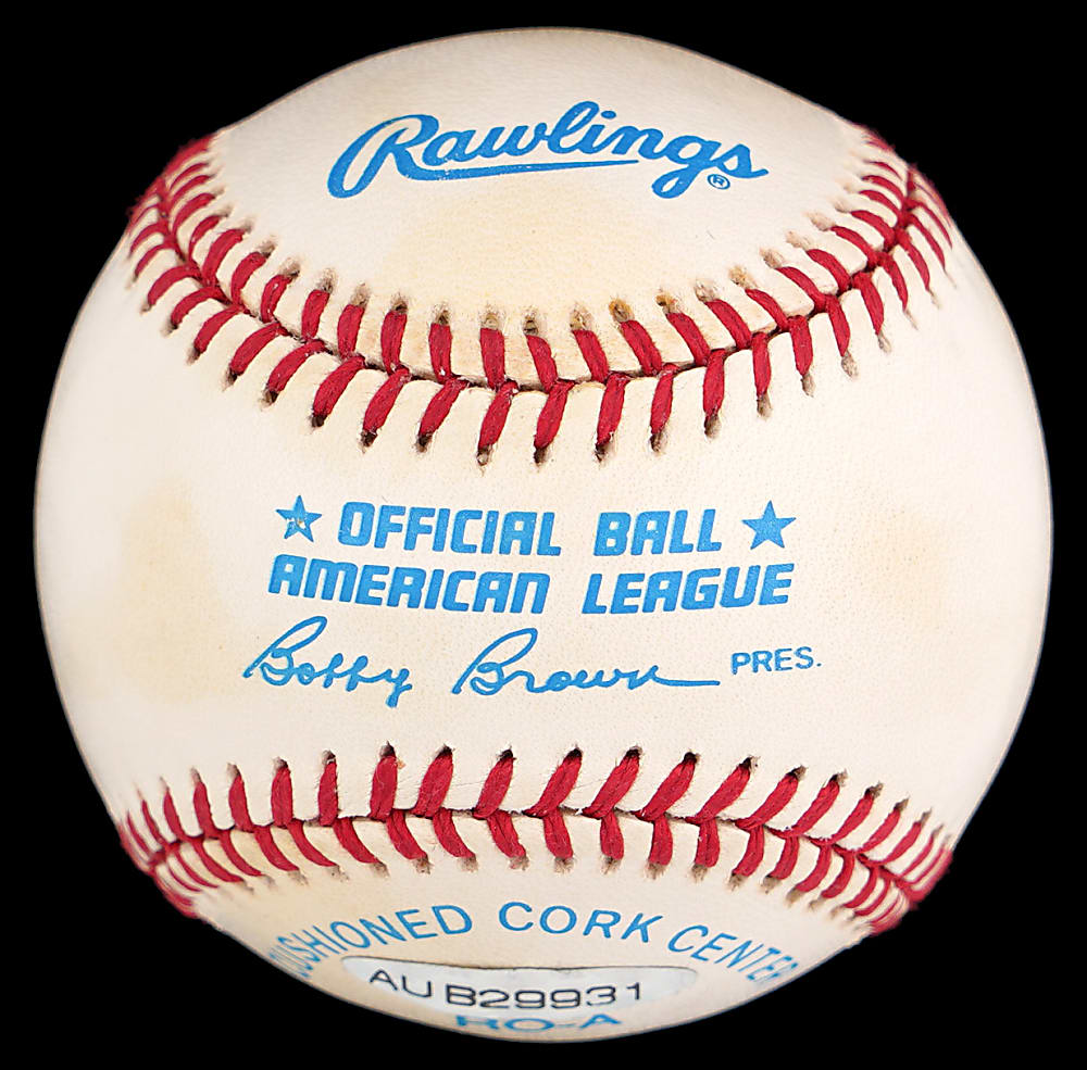 Mickey Mantle Single-Signed OAL/Brown Baseball - UDA