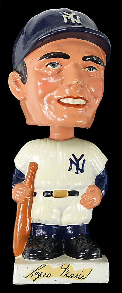 1961-1963 Roger Maris Real Face Square White Base Bobble-Head Doll