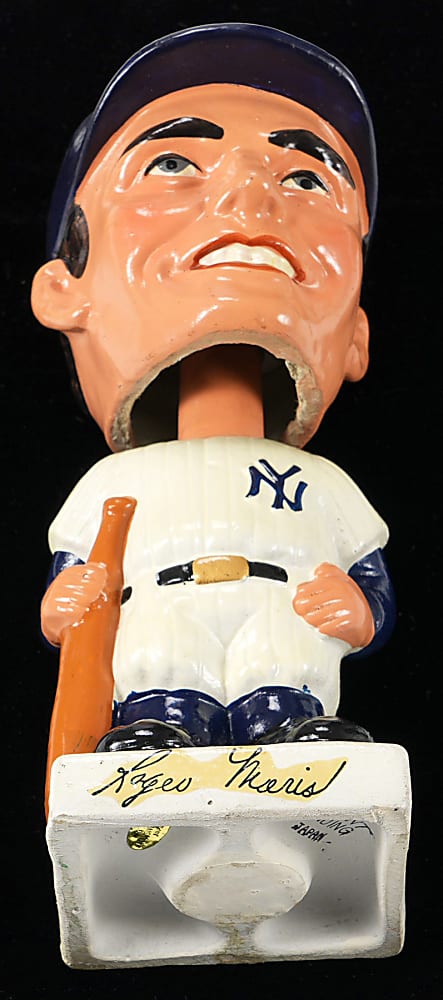 1961-1963 Roger Maris Real Face Square White Base Bobble-Head Doll
