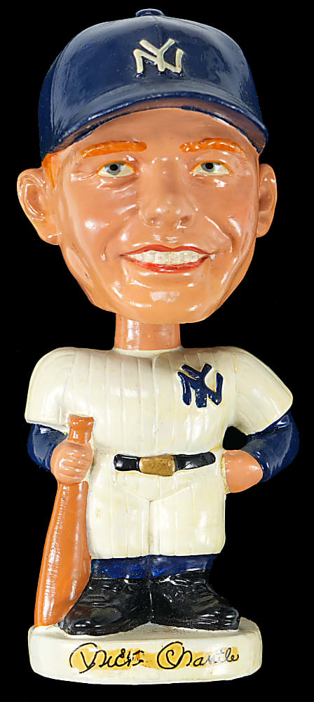1961-1963 Mickey Mantle Real Face White Base Bobble-Head Doll