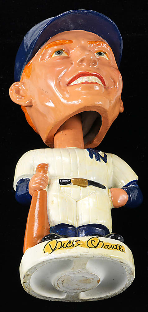 1961-1963 Mickey Mantle Real Face White Base Bobble-Head Doll