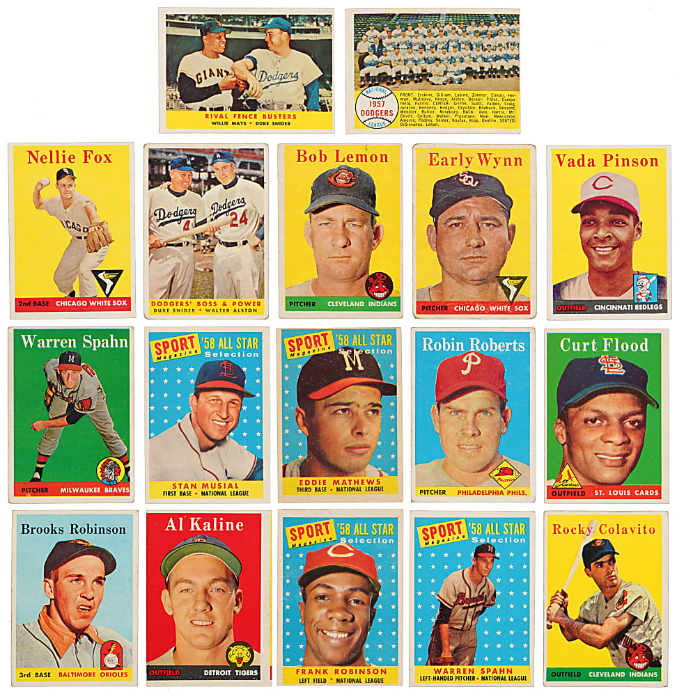 1958 Topps Near Set (455/494) with #150 Mickey Mantle
