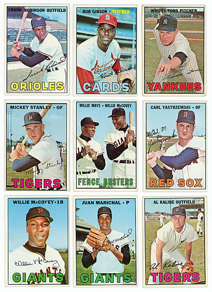 1967 Topps Near Set (568/609) with #150 Mickey Mantle Plus 5 Variations