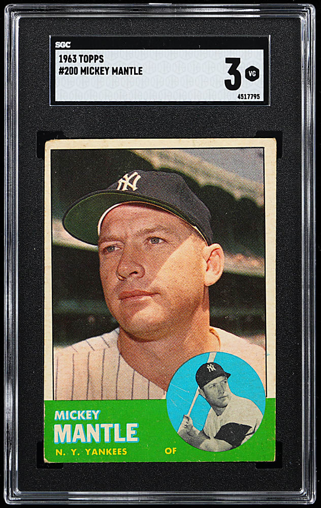 1963 Topps #200 Mickey Mantle SGC VG 3