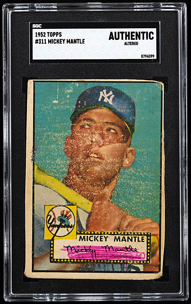 1952 Topps #311 Mickey Mantle SGC Authentic