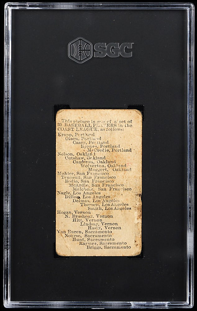 1910 E99 Bishop & Company Pacific Coast League Don Cameron SGC POOR 1