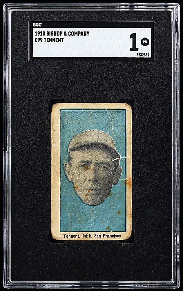 1910 E99 Bishop & Company Pacific Coast League Tom Tennent SGC POOR 1