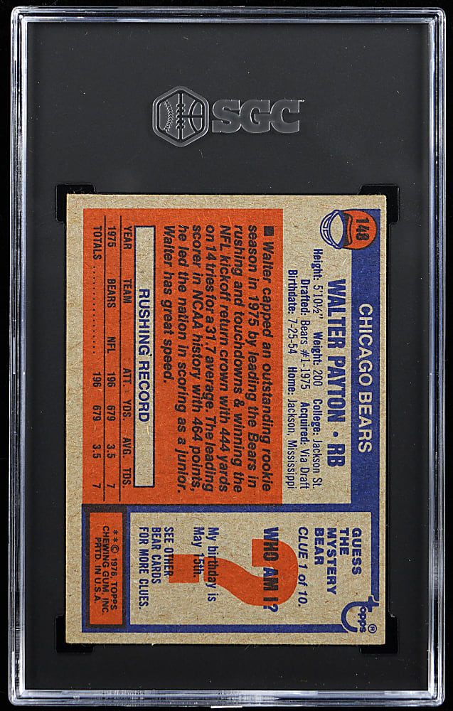 1976 Topps #148 Walter Payton Rookie SGC VG/EX 4
