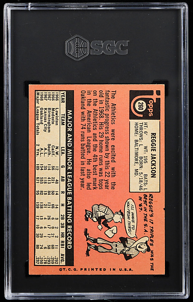 1969 Topps #260 Reggie Jackson Rookie SGC EX 5