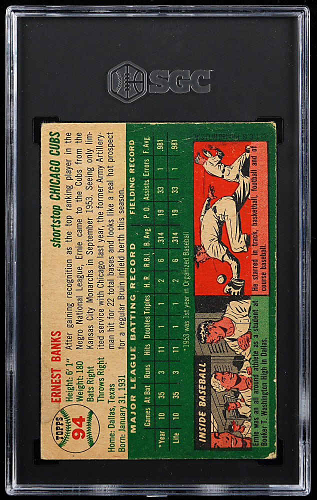 1954 Topps #94 Ernie Banks Rookie SGC GOOD 2