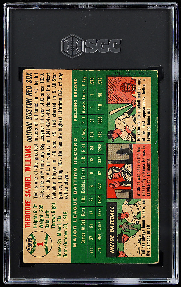 1954 Topps #1 Ted Williams SGC GOOD 2