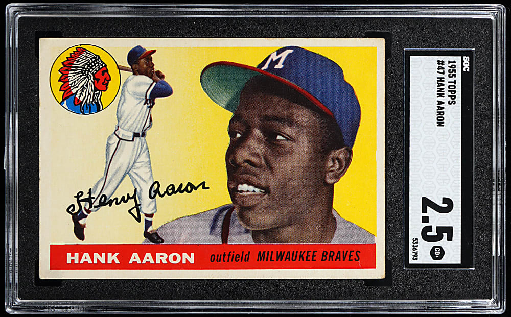 1955 Topps #47 Hank Aaron SGC GOOD+ 2.5