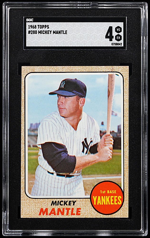 1968 Topps #280 Mickey Mantle SGC VG/EX 4