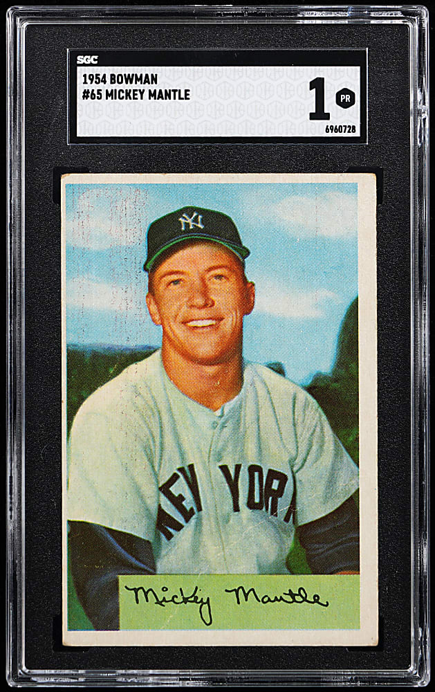 1954 Bowman #65 Mickey Mantle SGC POOR 1