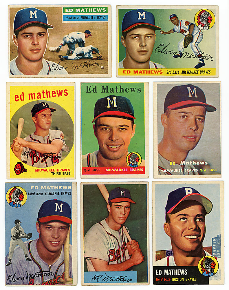 1953-1969 Eddie Mathews & Phil Niekro Collection (30) with Rookie
