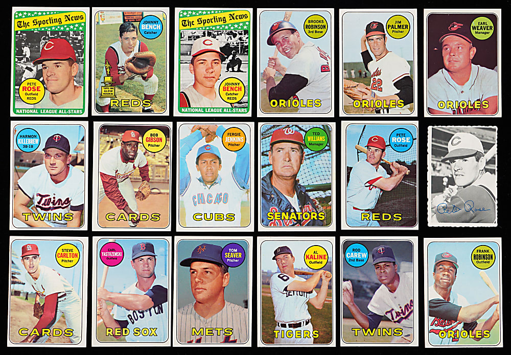 1969 Topps Complete Set (664) with 2 Variations Plus Deckle Edge Set (33) with Both Variations - (701) Total Cards