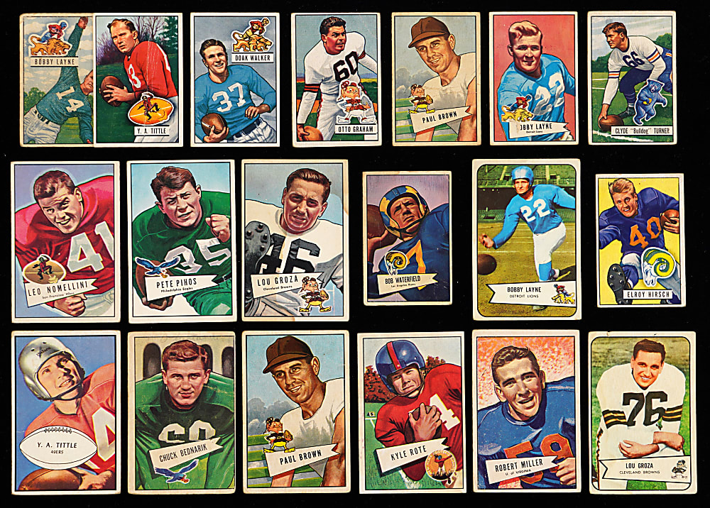 1948-1954 Bowman Football Near & Partial Set Collection (7) - 761 Total Cards with Most Hall of Famers & Stars