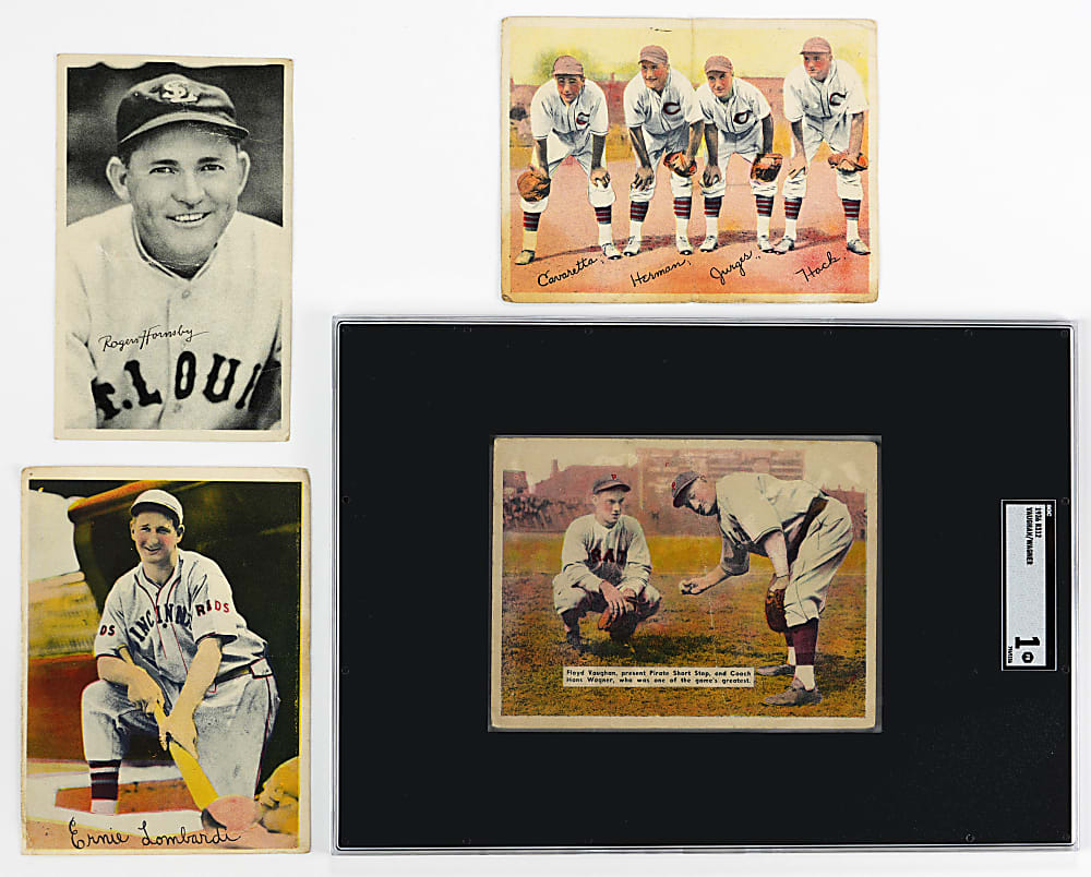 1936 R312 & 1936 R313 National Chicle Premium Hall of Fame Group (4) with Honus Wagner/Arky Vaughan SGC POOR 1