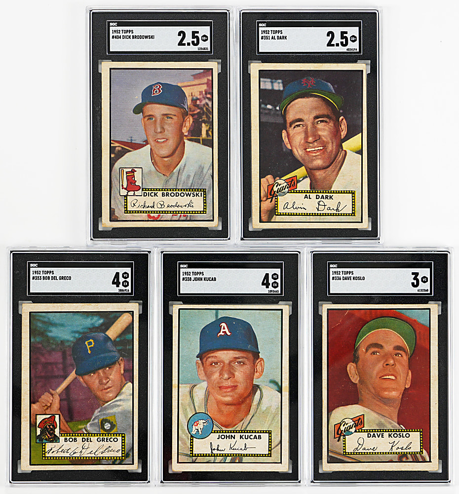 1952 Topps SGC Graded GOOD+ 2.5 to VG/EX 4 High Numbers (5)