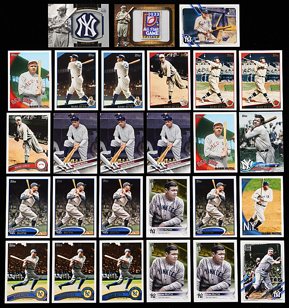 Mostly 2000s-Modern Babe Ruth Collection (400+) with (25+) Topps Shortprints & (4) Modern Insert Sets Including 2008 Upper Deck Yankee Stadium Legacy