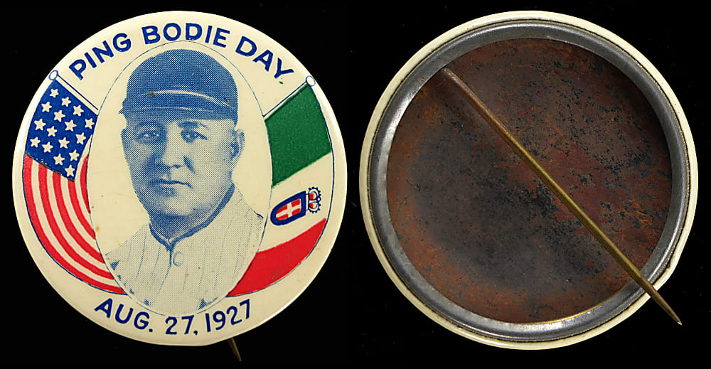 1927 Ping Bodie Day Pin-Backed Button - Extremely Rare!
