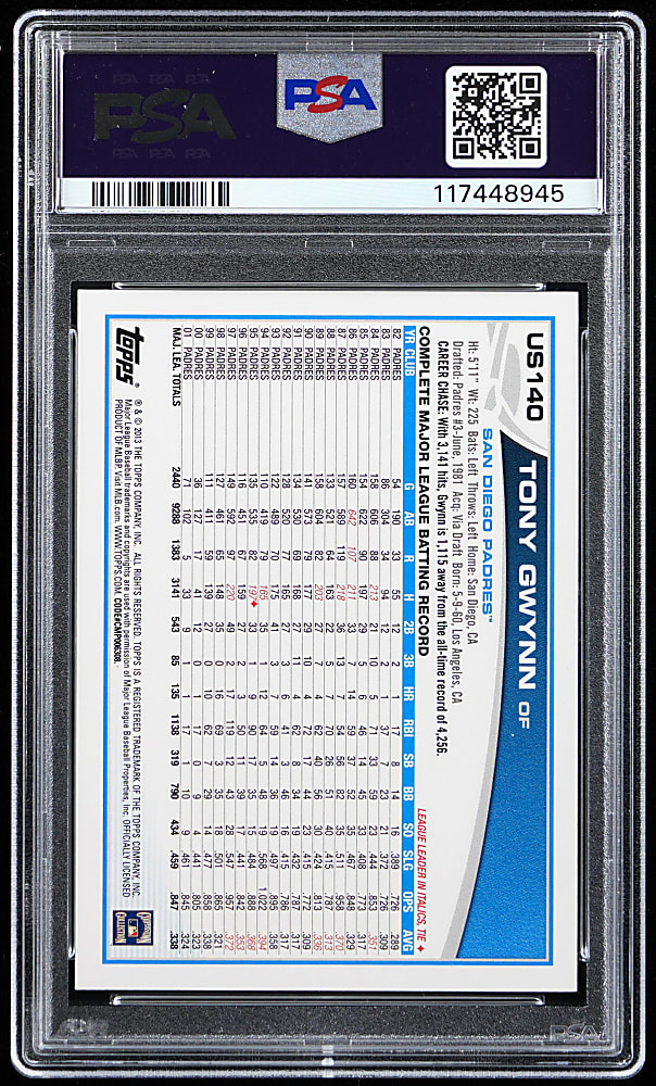 2013 Topps Update #US140 Tony Gwynn/Ken Griffey Jr. Super Shortprint - PSA MINT 9