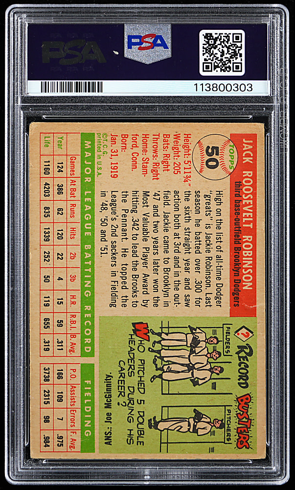 1955 Topps #50 Jackie Robinson PSA POOR 1