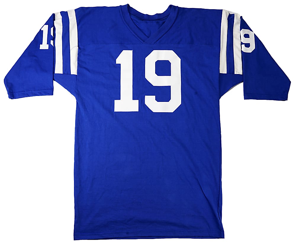 Johnny Unitas Signed 3/4 Sleeve Baltimore Colts Style Throwback Jersey