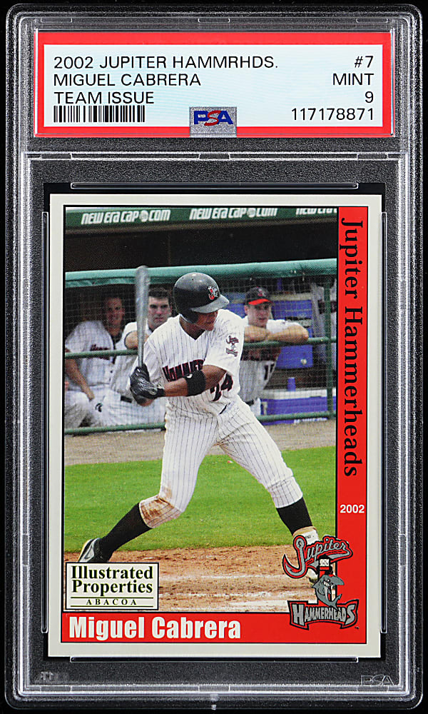 2002 Jupiter Hammerheads Team Issue #7 Miguel Cabrera PSA MINT 9