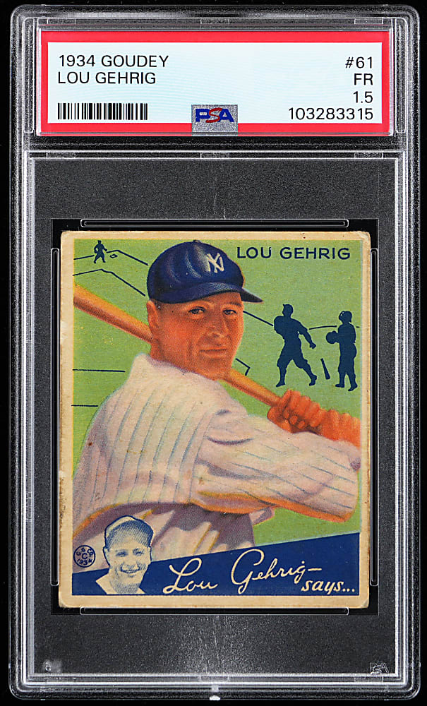 1934 Goudey #61 Lou Gehrig PSA FAIR 1.5