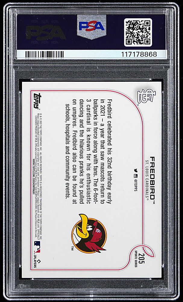 2022 Topps Update #205 Fredbird Ultra Shortprint PSA MINT 9