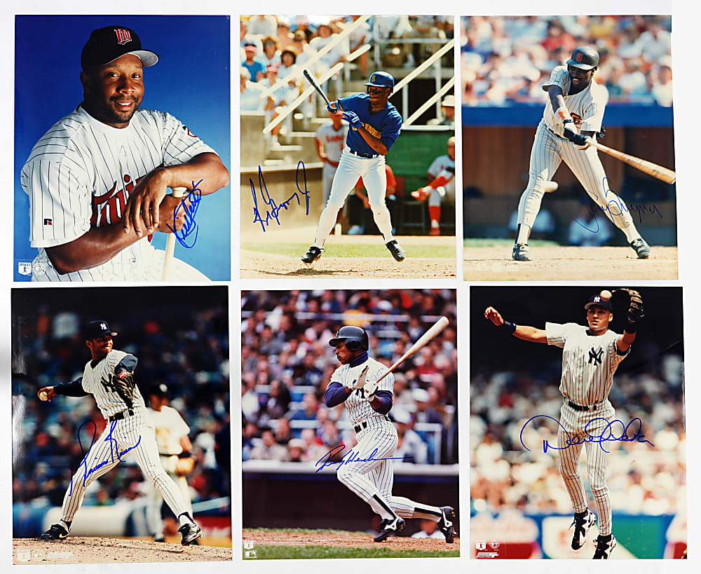 Modern Stars & Hall of Famers Signed 8x10 Collection (20) With Gwynn, Jeter, Puckett & Early Griffey Jr., Rivera