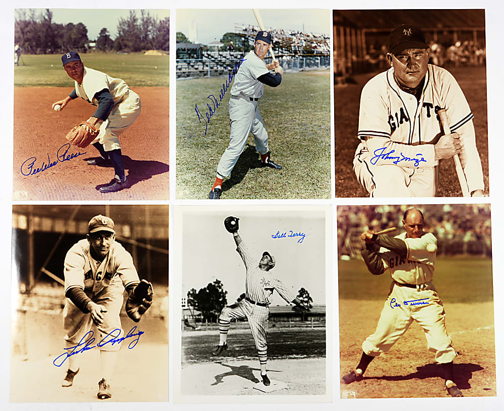 Vintage Stars & Hall of Famers Signed 8x10 Collection (19) with Durocher, Gehringer, Terry, T. Williams