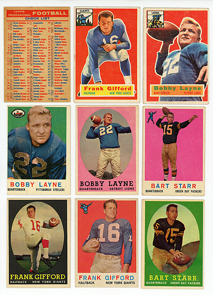 1951-1959 Topps Football Complete/Near Set Collection (5) with Jim Brown Rookie